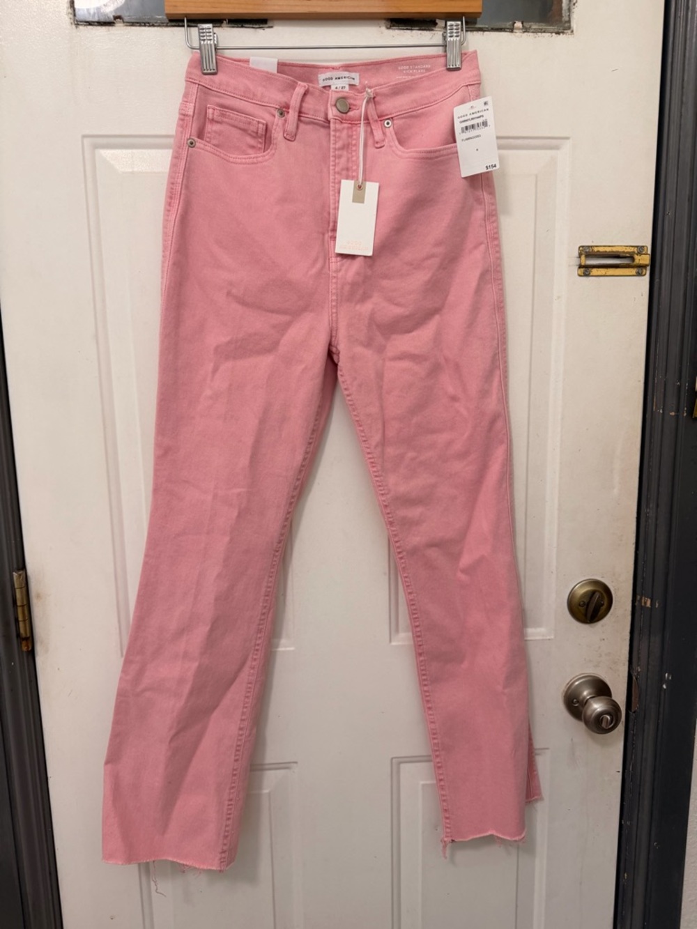 Brand New Good American Pink Good Standard Kick Flare Jeans